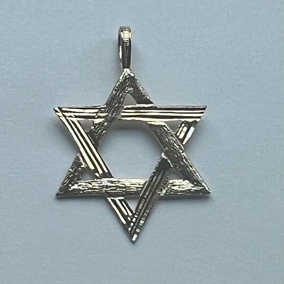 14k Solid Yellow Gold Star of David Pendant | 14K Star of David charm | - Picture 2 of 8